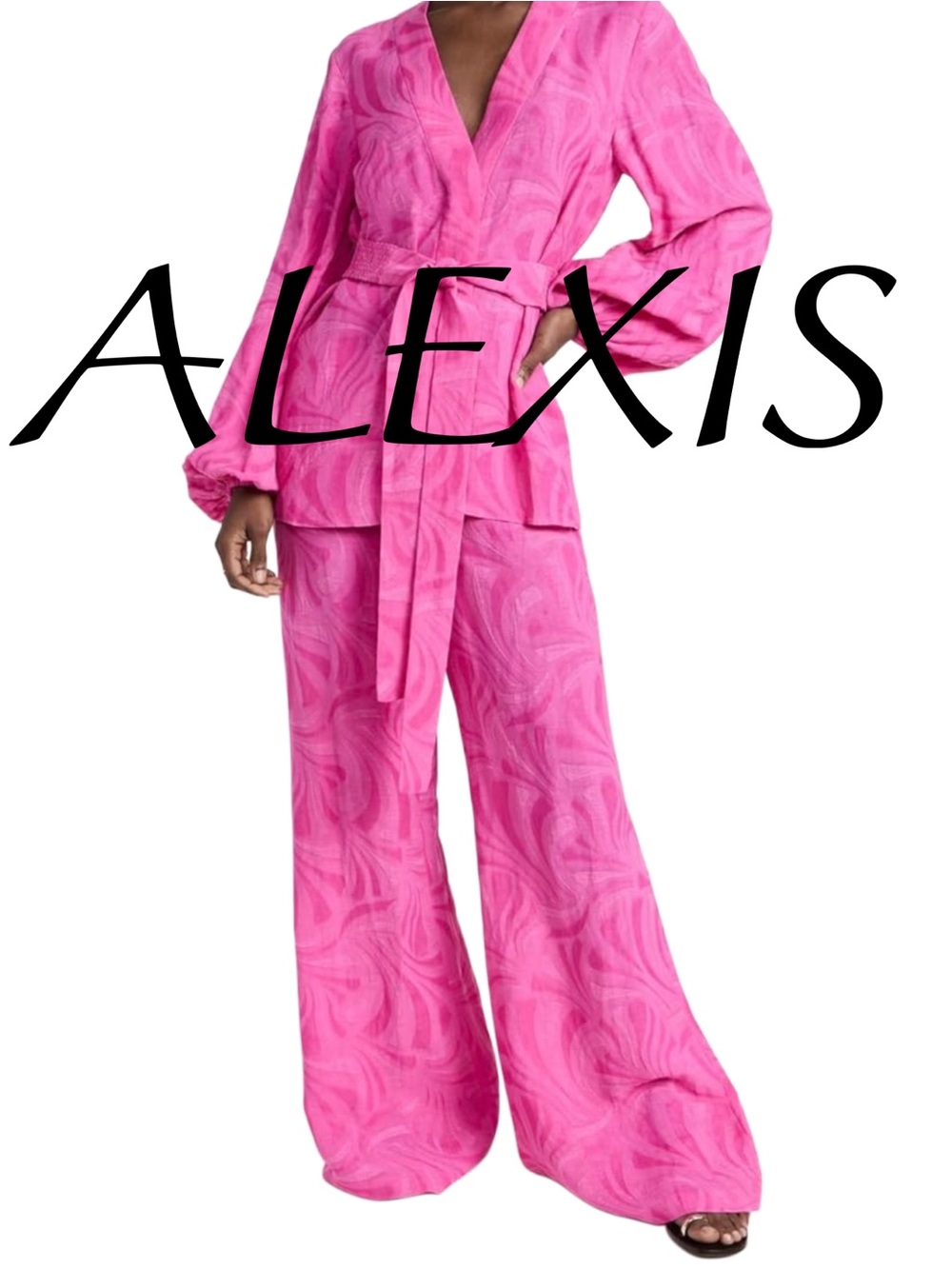 Alexis Hot Pink Printed Wide Leg Pants